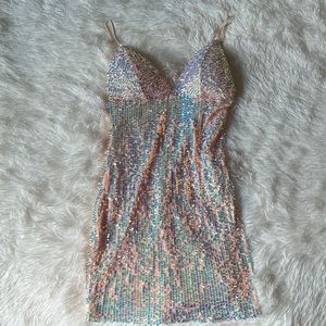SALE!!! Fashion Nova sequin iridescent mini dress